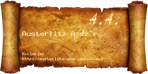 Austerlitz Azár névjegykártya